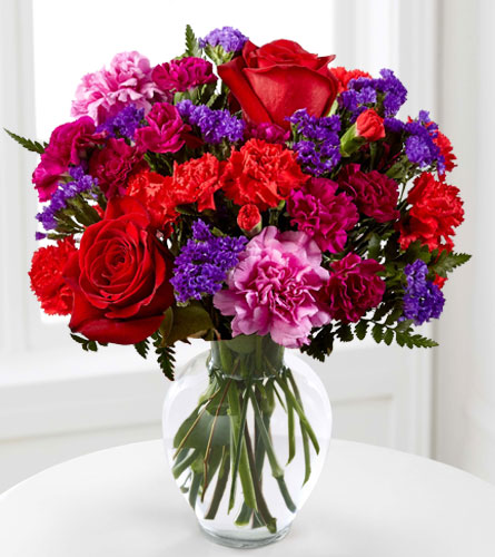 Sweethearts Bouquet in a Clear Vase