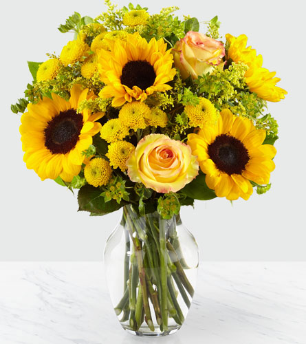 Daylight Bouquet in a Clear Vase